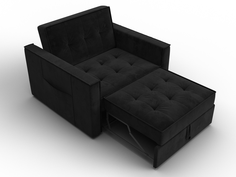 Кресло-кровать Лига-104 (80), Велюр, SEVEN 35 черный