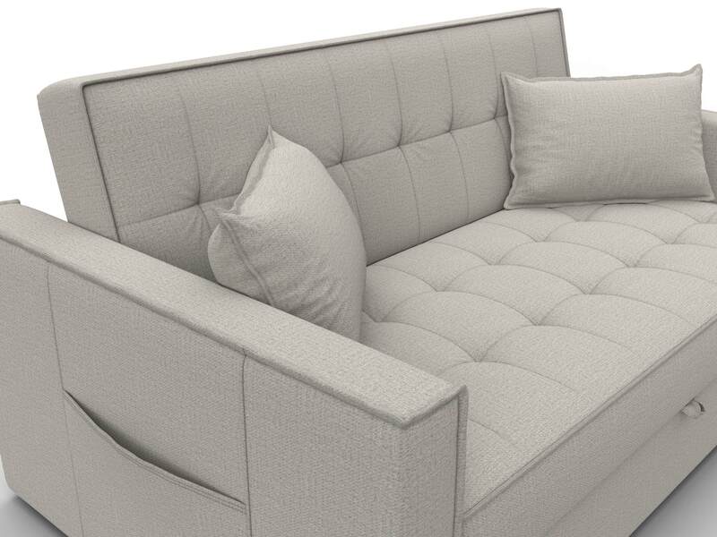 Диван прямой Лига-104 (140), Рогожка, Амур 02 бежевый