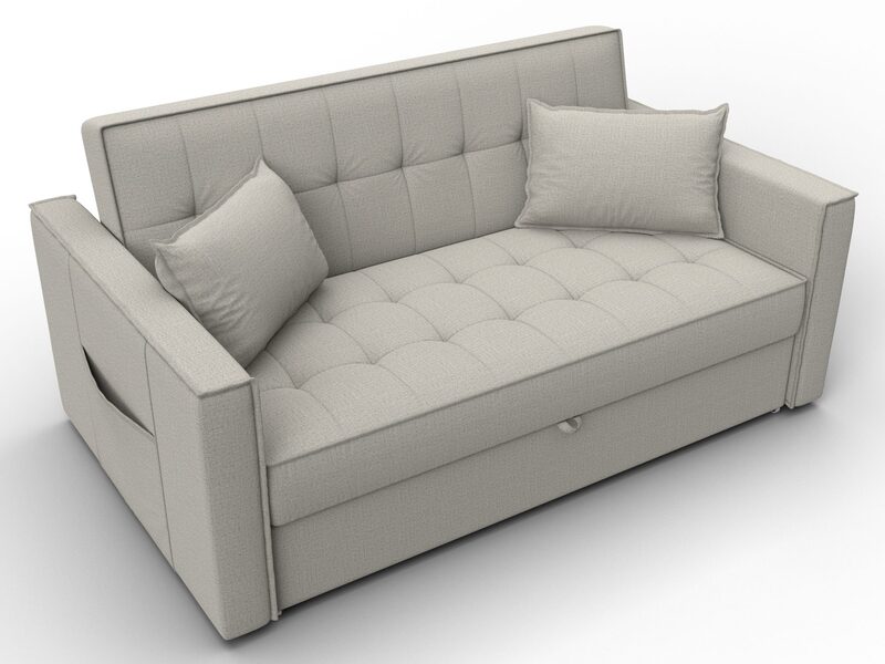 Диван прямой Лига-104 (140), Рогожка, Амур 02 бежевый