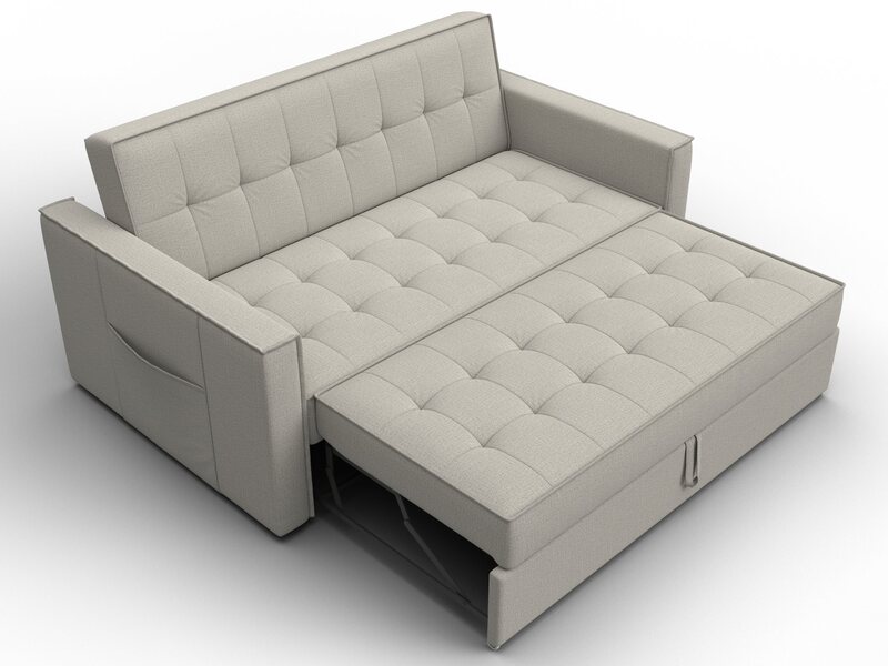 Диван прямой Лига-104 (140), Рогожка, Амур 02 бежевый