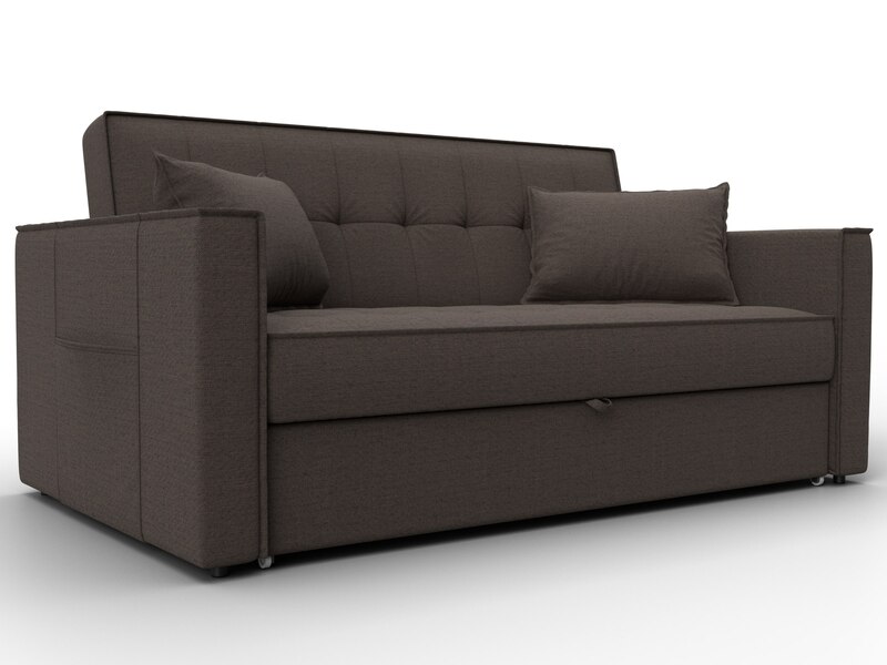 Диван прямой Лига-104 (140), Рогожка, Амур 05 коричневый