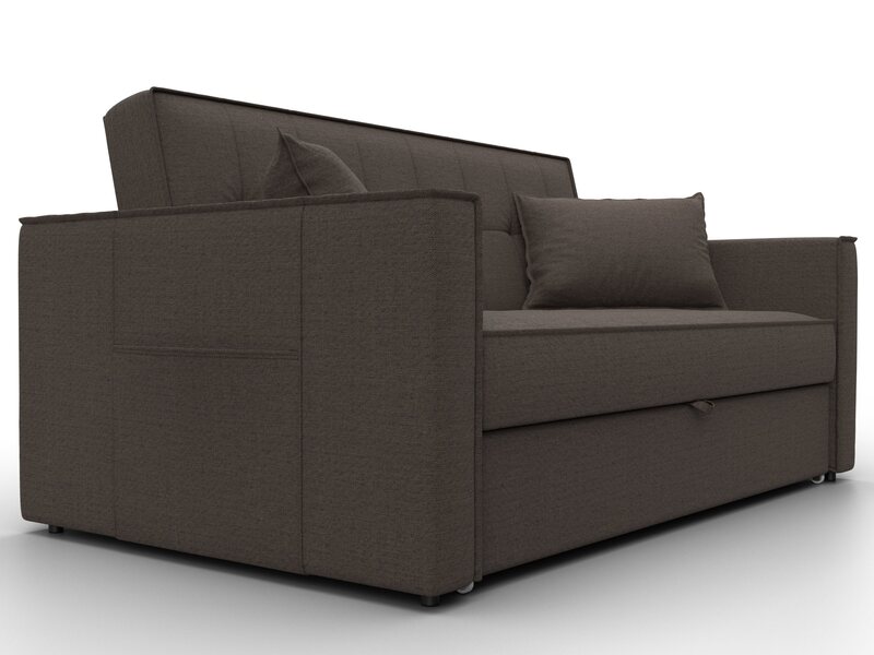 Диван прямой Лига-104 (140), Рогожка, Амур 05 коричневый