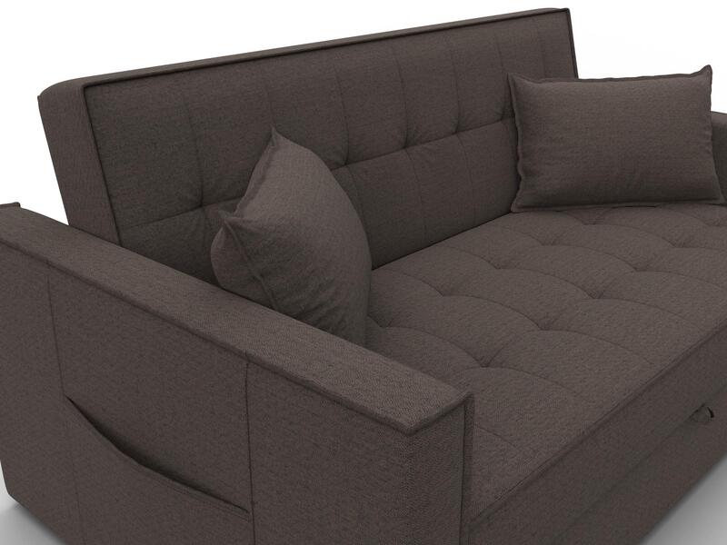 Диван прямой Лига-104 (140), Рогожка, Амур 05 коричневый