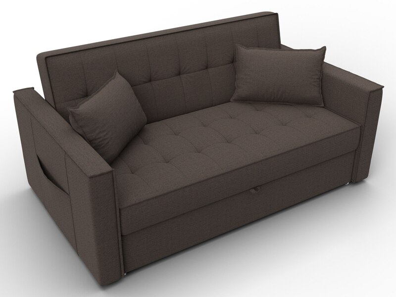 Диван прямой Лига-104 (140), Рогожка, Амур 05 коричневый