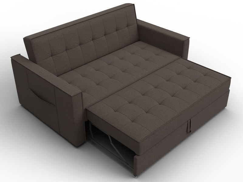 Диван прямой Лига-104 (140), Рогожка, Амур 05 коричневый