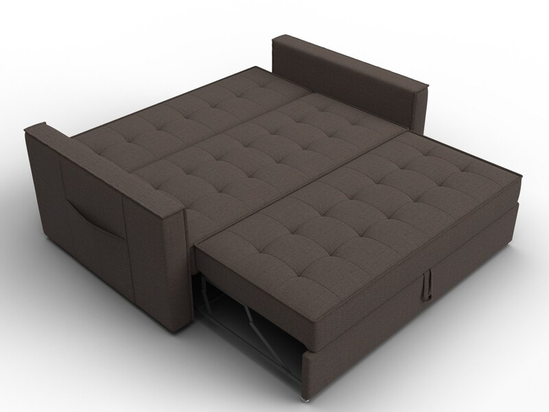 Диван прямой Лига-104 (140), Рогожка, Амур 05 коричневый