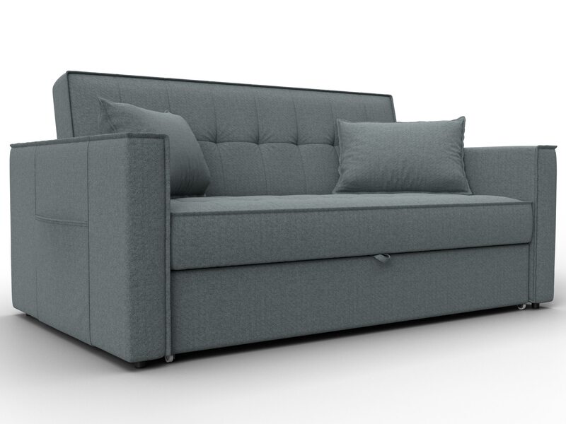 Диван прямой Лига-104 (140), Рогожка, Амур 07 серый