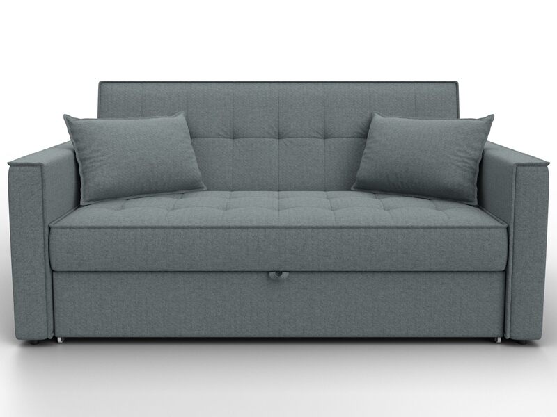 Диван прямой Лига-104 (140), Рогожка, Амур 07 серый