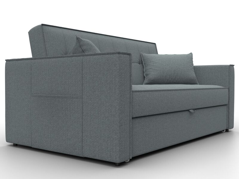 Диван прямой Лига-104 (140), Рогожка, Амур 07 серый