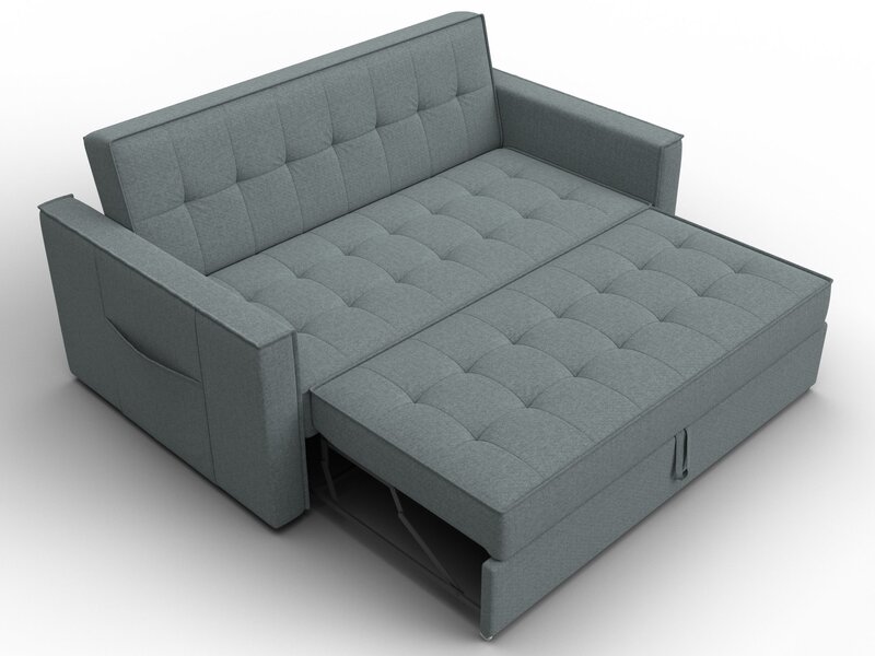 Диван прямой Лига-104 (140), Рогожка, Амур 07 серый