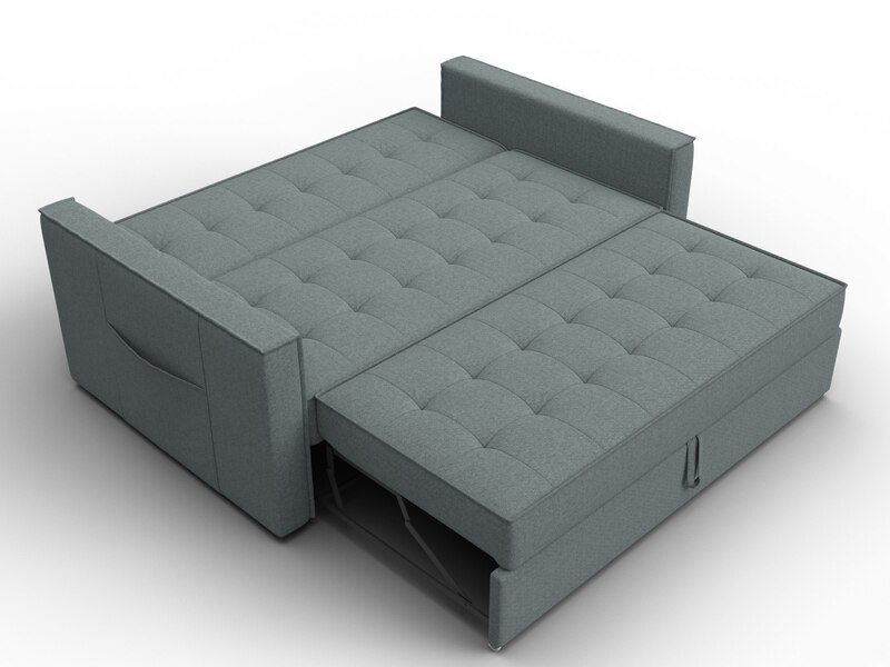 Диван прямой Лига-104 (140), Рогожка, Амур 07 серый