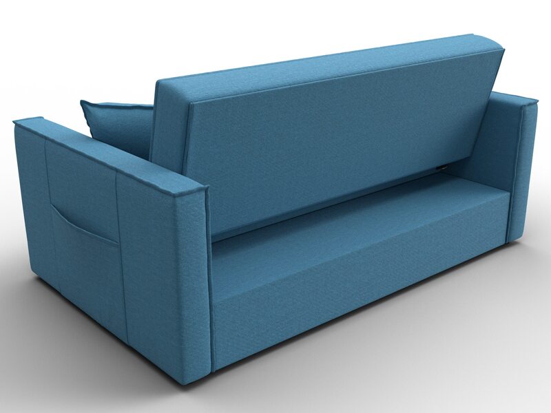 Диван прямой Лига-104 (140), Рогожка, Амур 10 голубой