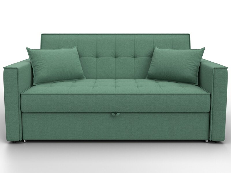 Диван прямой Лига-104 (140), Рогожка, Амур 11 зеленый