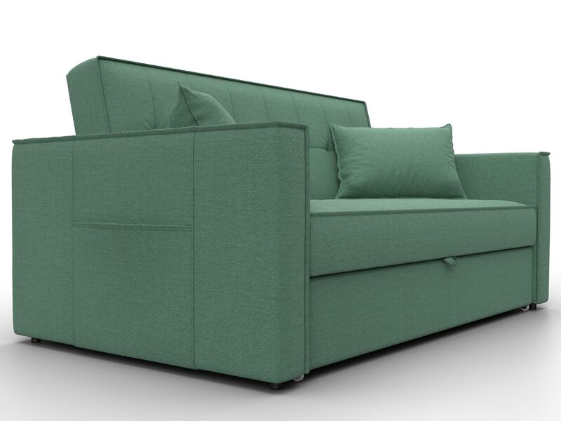 Диван прямой Лига-104 (140), Рогожка, Амур 11 зеленый