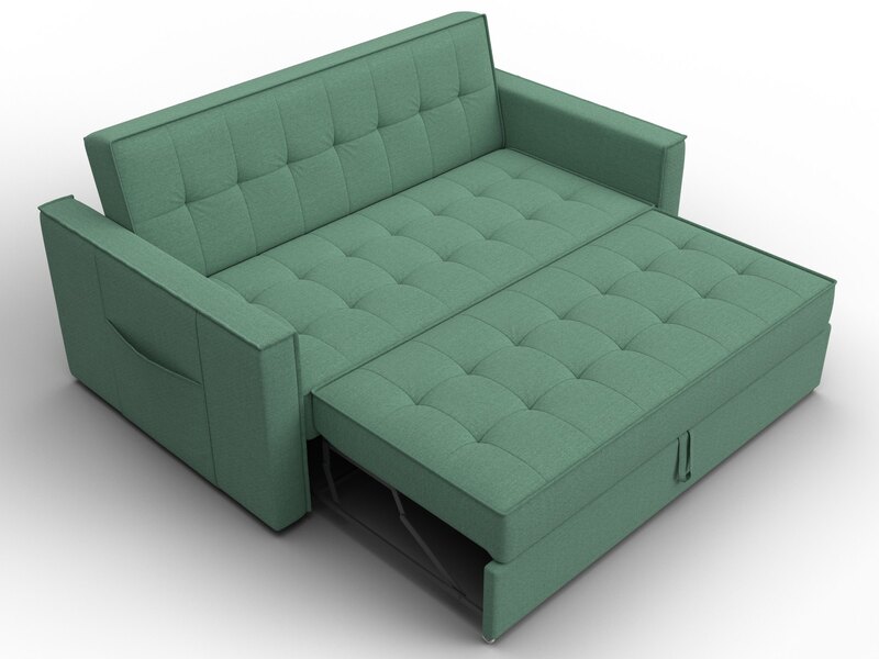 Диван прямой Лига-104 (140), Рогожка, Амур 11 зеленый