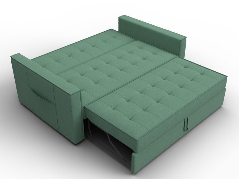 Диван прямой Лига-104 (140), Рогожка, Амур 11 зеленый