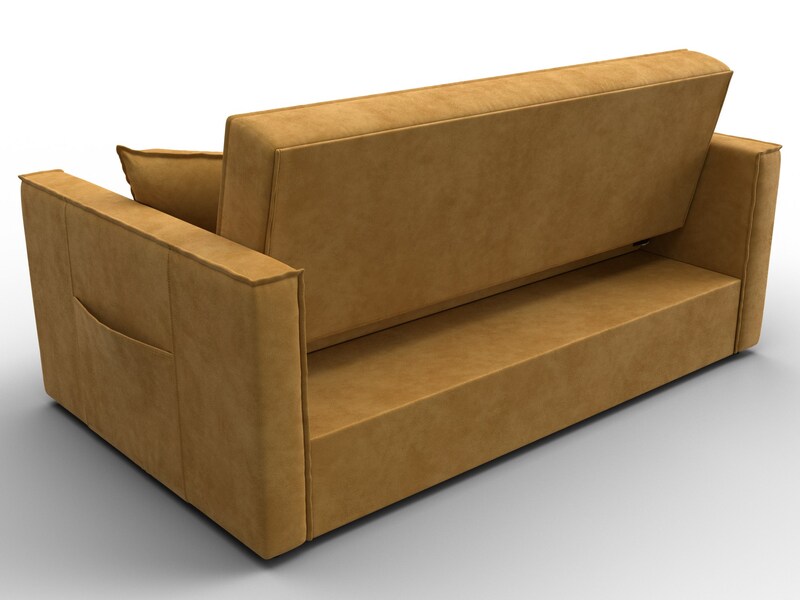 Диван прямой Лига-104 (140), Велюр, BRUT 10 желтый