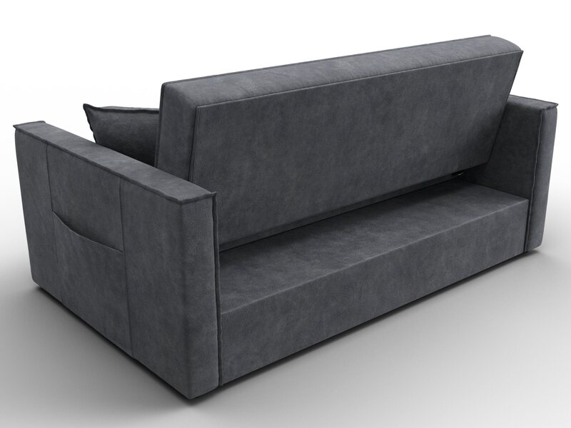 Диван прямой Лига-104 (140), Велюр, BRUT 16 темно-серый