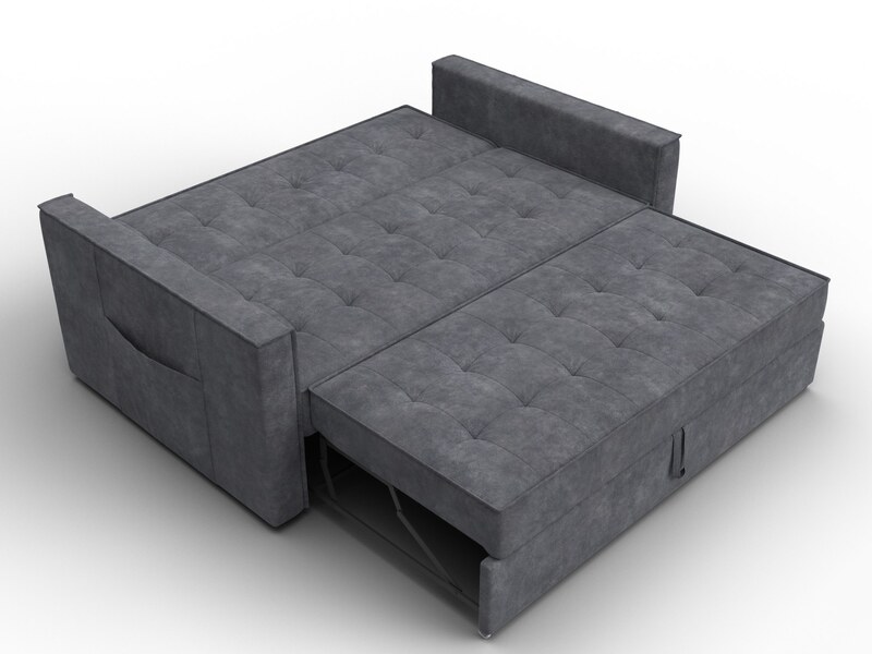 Диван прямой Лига-104 (140), Велюр, BRUT 16 темно-серый