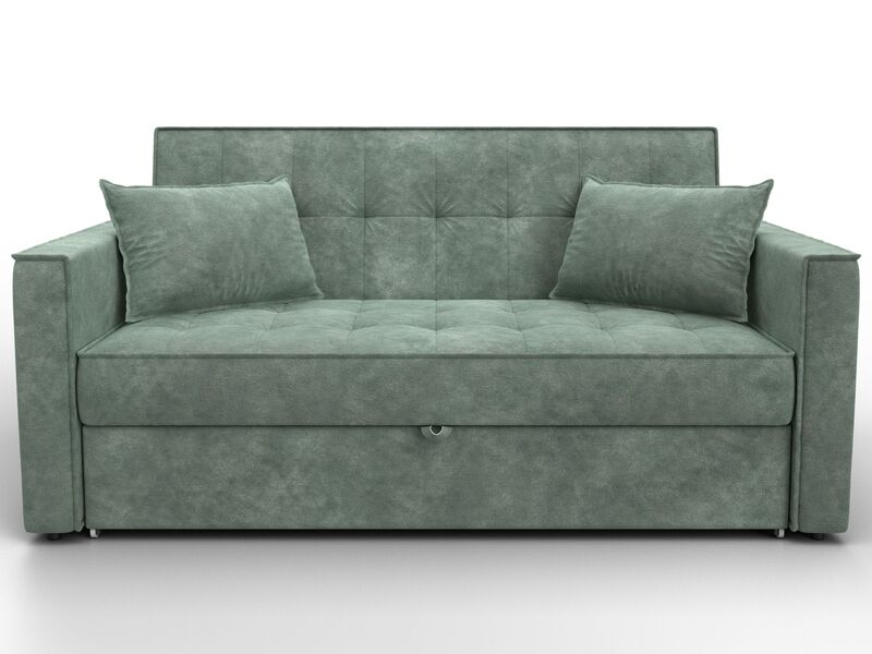 Диван прямой Лига-104 (140), Велюр, BRUT 08 зеленый