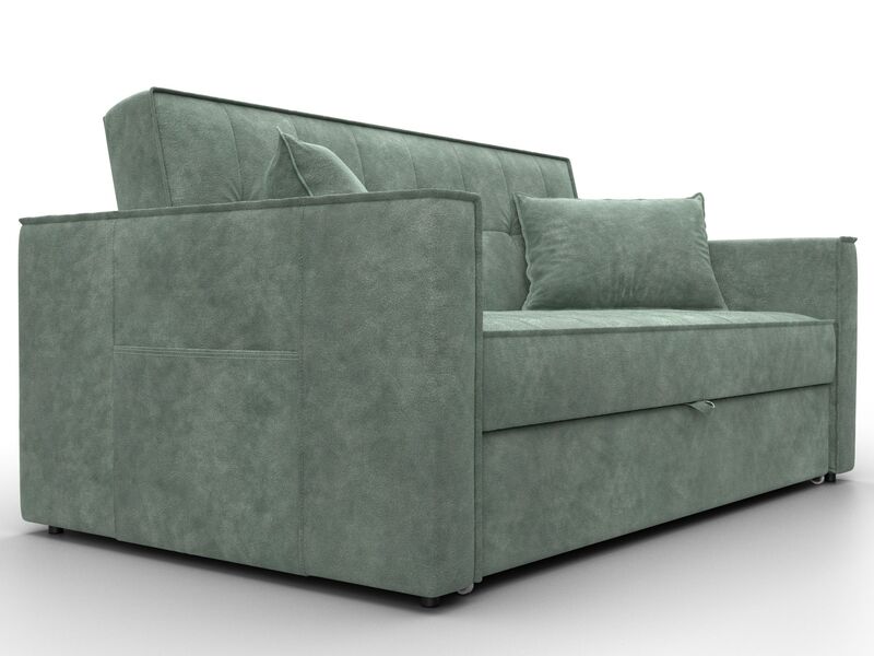 Диван прямой Лига-104 (140), Велюр, BRUT 08 зеленый