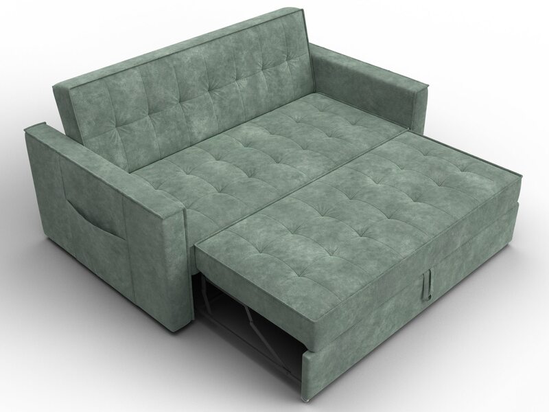 Диван прямой Лига-104 (140), Велюр, BRUT 08 зеленый