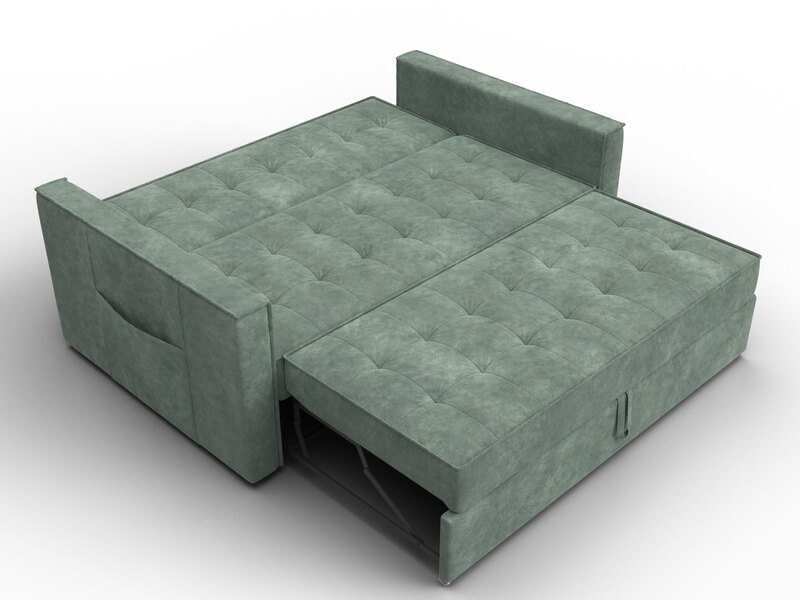 Диван прямой Лига-104 (140), Велюр, BRUT 08 зеленый
