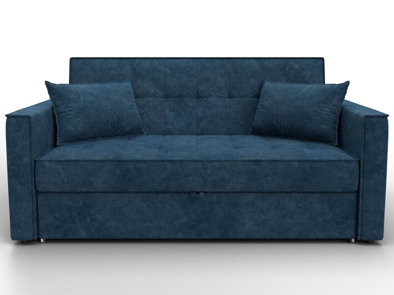 Диван прямой Лига-104 (140), Велюр, BRUT 11 синий