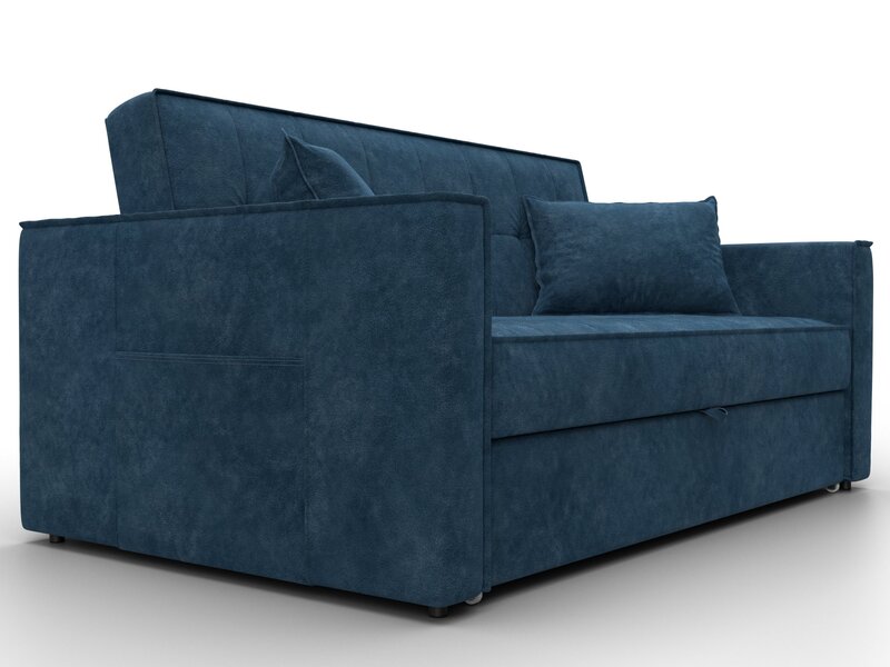 Диван прямой Лига-104 (140), Велюр, BRUT 11 синий
