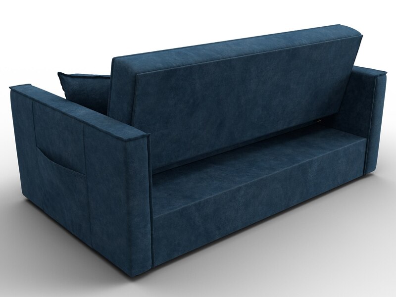 Диван прямой Лига-104 (140), Велюр, BRUT 11 синий