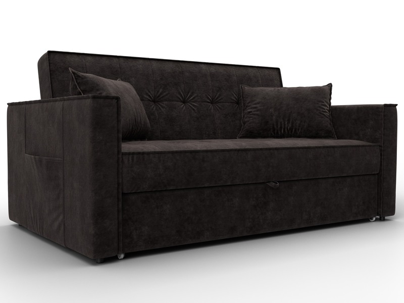 Диван прямой Лига-104 (140), Велюр, BRUT 17 коричневый