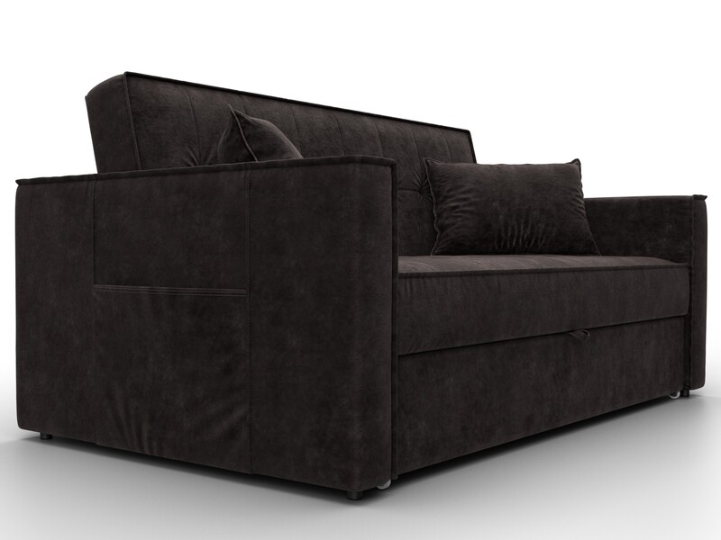 Диван прямой Лига-104 (140), Велюр, BRUT 17 коричневый