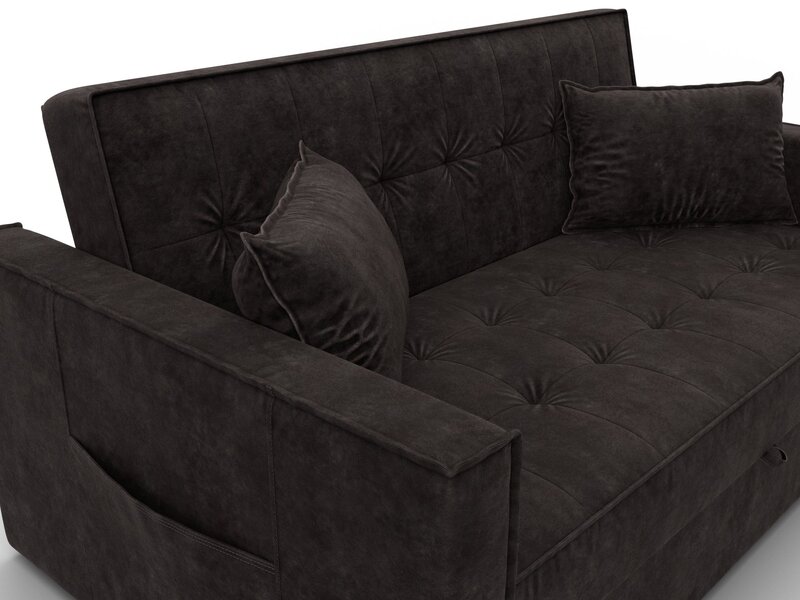 Диван прямой Лига-104 (140), Велюр, BRUT 17 коричневый