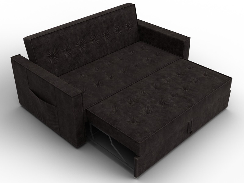 Диван прямой Лига-104 (140), Велюр, BRUT 17 коричневый