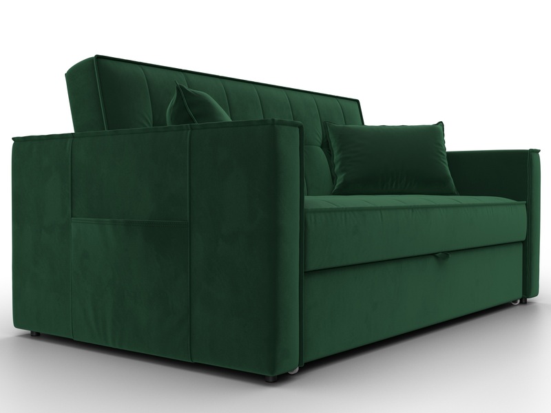 Диван прямой Лига-104 (140), Велюр, SEVEN 626 зеленый