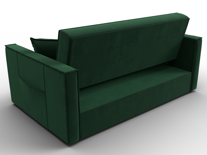 Диван прямой Лига-104 (140), Велюр, SEVEN 626 зеленый