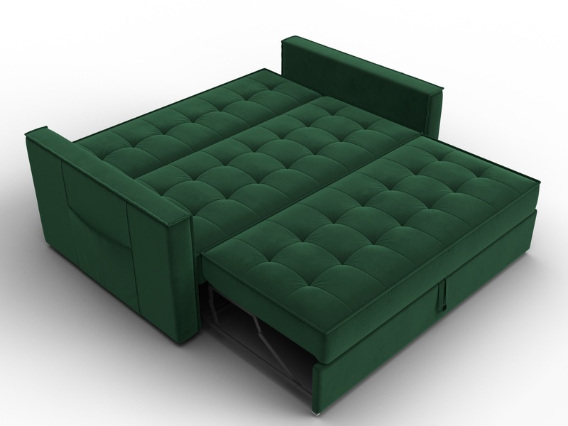 Диван прямой Лига-104 (140), Велюр, SEVEN 626 зеленый