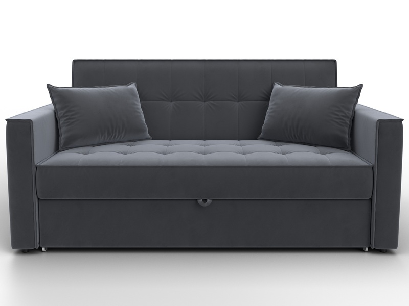 Диван прямой Лига-104 (140), Велюр, SEVEN 17 серый