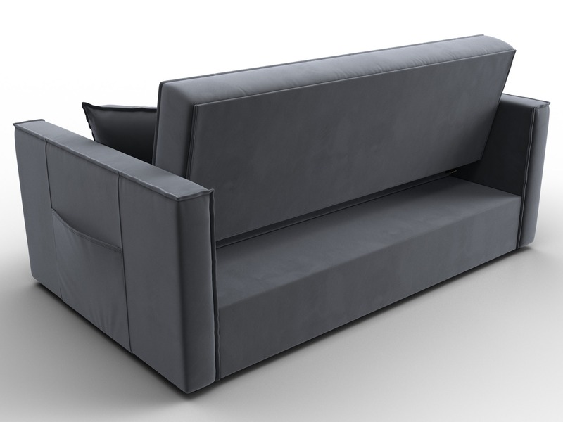 Диван прямой Лига-104 (140), Велюр, SEVEN 17 серый