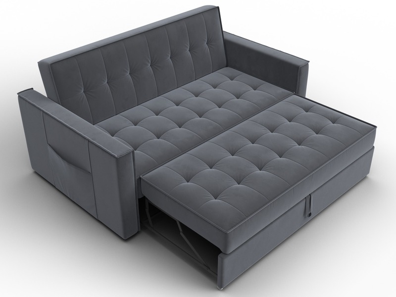 Диван прямой Лига-104 (140), Велюр, SEVEN 17 серый