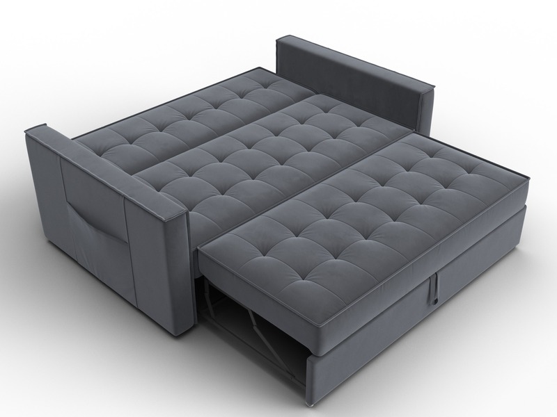 Диван прямой Лига-104 (140), Велюр, SEVEN 17 серый