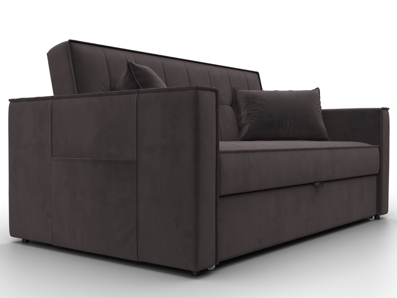 Диван прямой Лига-104 (140), Велюр, SEVEN 727 коричневый