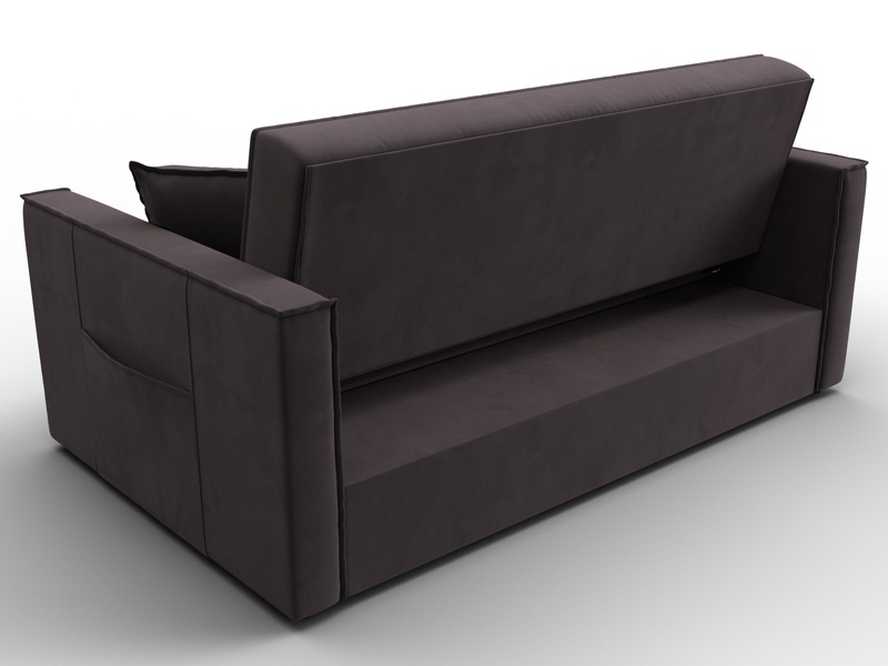 Диван прямой Лига-104 (140), Велюр, SEVEN 727 коричневый
