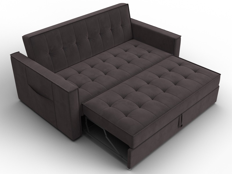 Диван прямой Лига-104 (140), Велюр, SEVEN 727 коричневый