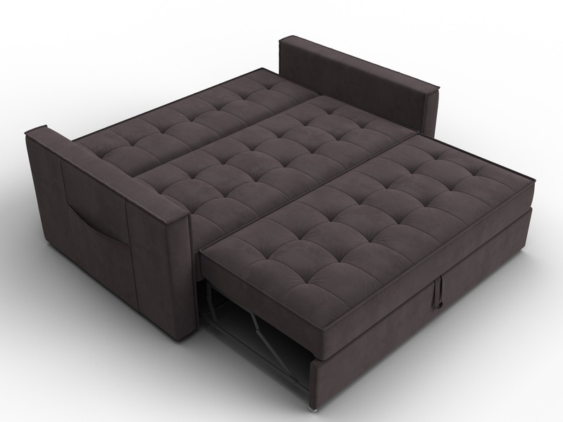 Диван прямой Лига-104 (140), Велюр, SEVEN 727 коричневый