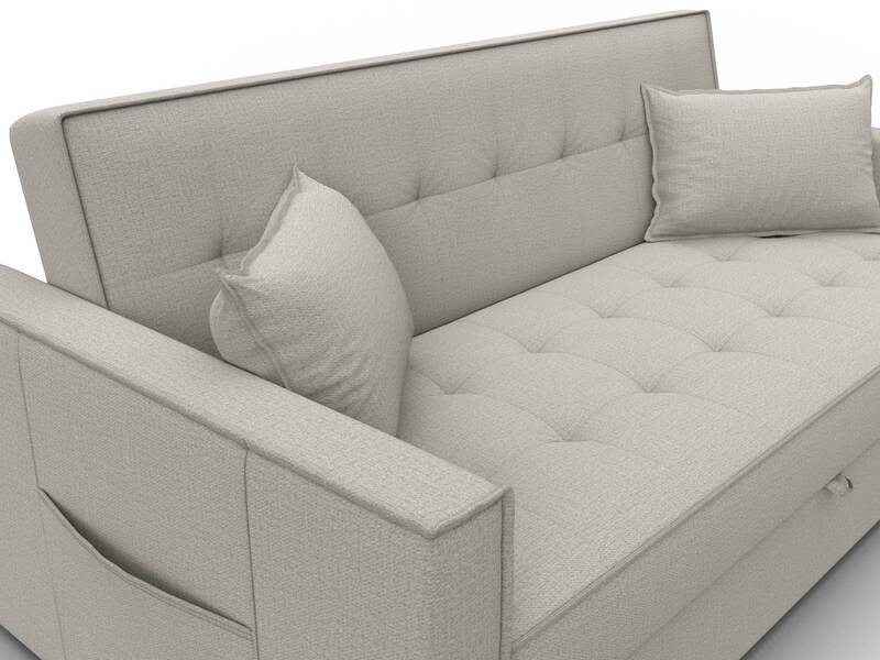 Диван прямой Лига-104 (160), Рогожка, Амур 02 бежевый