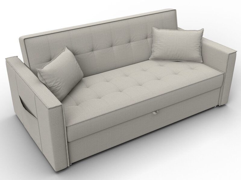 Диван прямой Лига-104 (160), Рогожка, Амур 02 бежевый