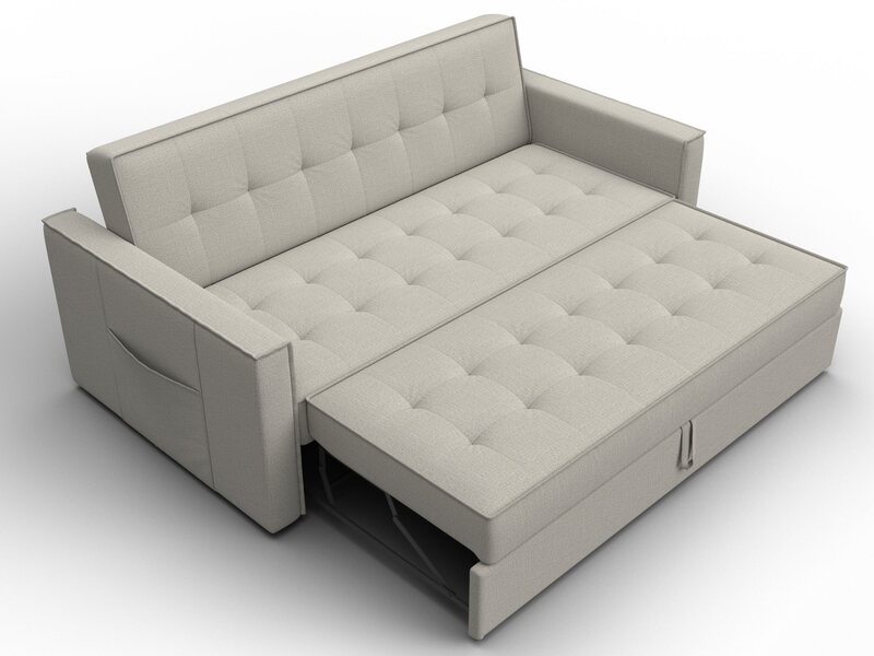 Диван прямой Лига-104 (160), Рогожка, Амур 02 бежевый