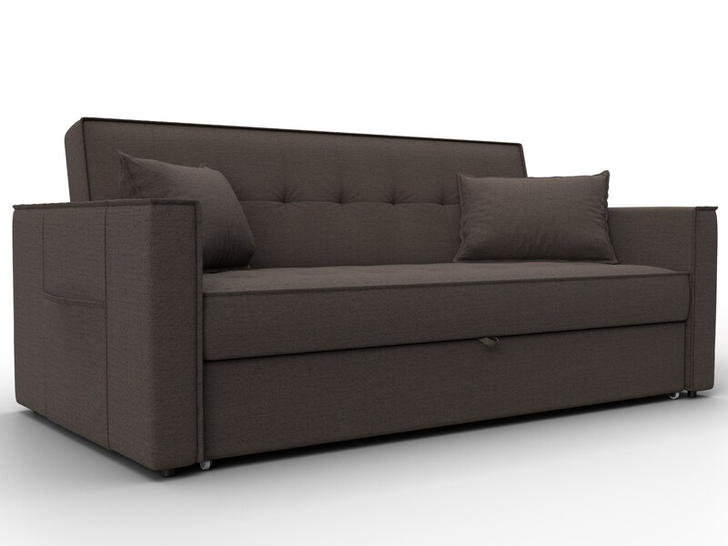 Диван прямой Лига-104 (160), Рогожка, Амур 05 коричневый