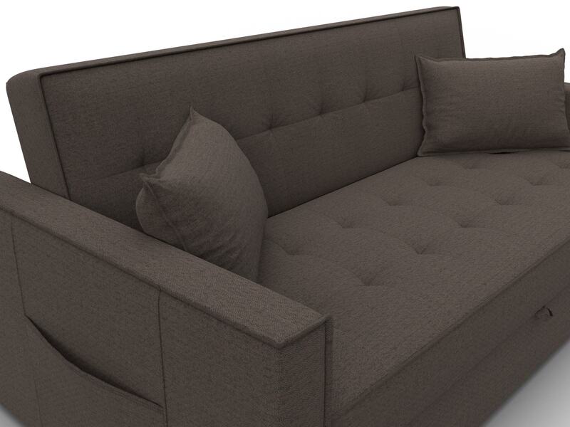 Диван прямой Лига-104 (160), Рогожка, Амур 05 коричневый